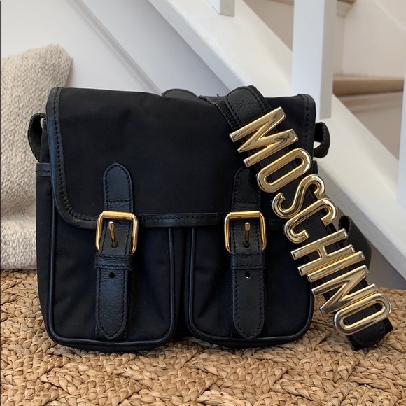 Moschino Handbags - Moschino Vintage Handbag Nylon Buckle Satchel Bag